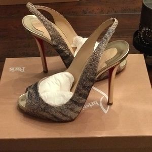 Christian Louboutin peep toe sling back